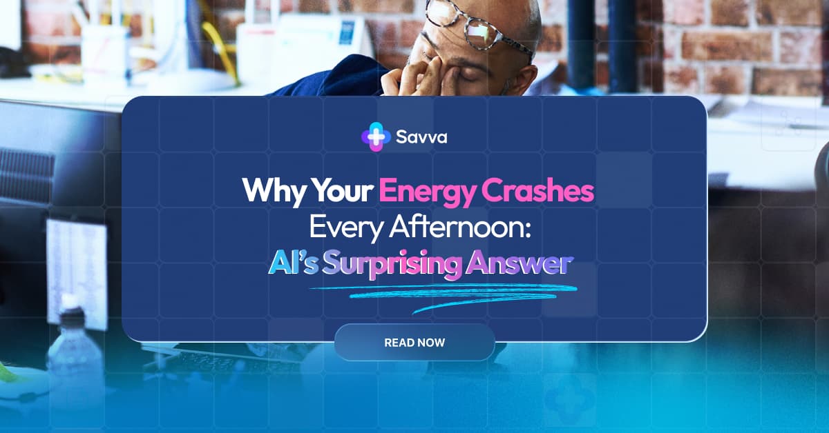 AI health assistant predicting daily afternoon fatigue crashes and prevention