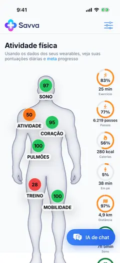 Captura de tela Savva iOS em português (Brasil)