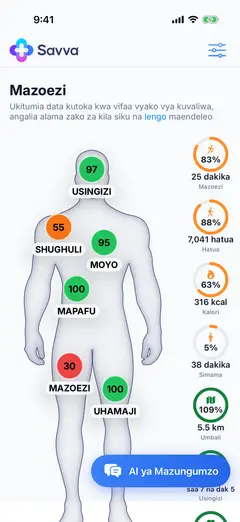 Picha ya skrini ya Savva iOS kwa Kiswahili