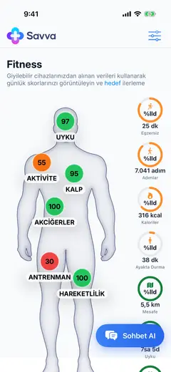 Savva iOS ekran görüntüsü (Türkçe)